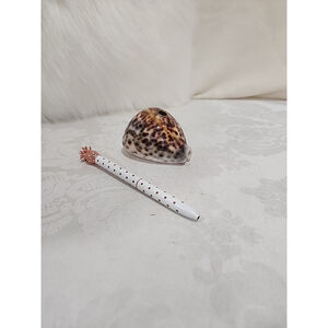 VINTAGE PEN HOLDER,cypraea tigris, 3+", Cowrie Shell